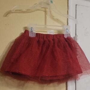First Impression Shimmering Red Tulle Skirt for Kids 12 Months